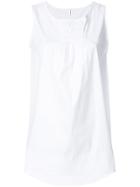 Xacus Sleeve-less Flared Top - White