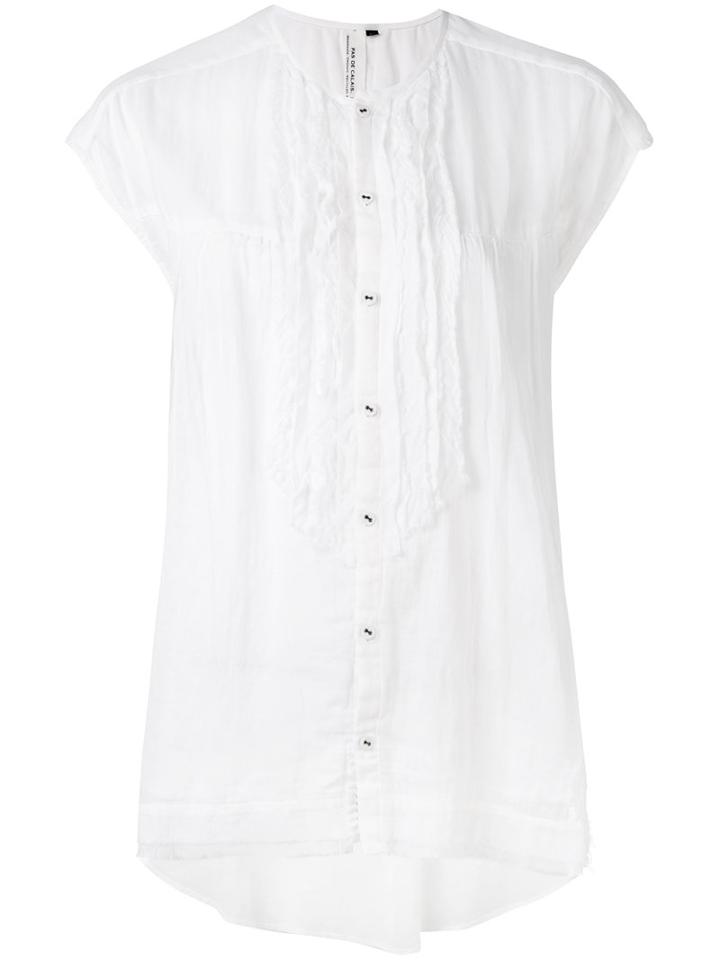 Pas De Calais - Ruffled Front Blouse - Women - Cotton - 36, White, Cotton