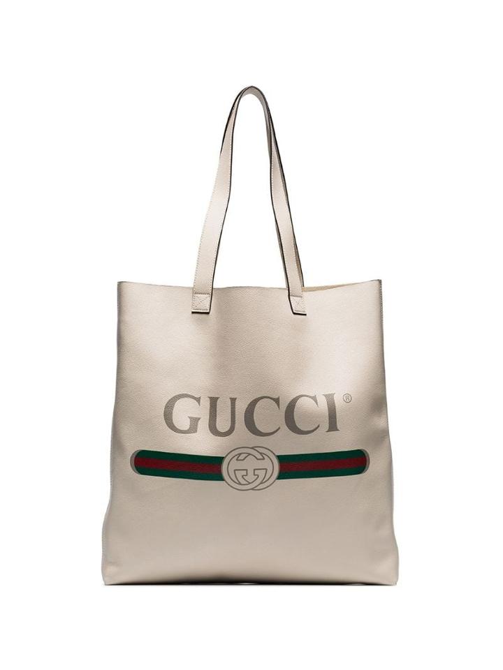Gucci Logo Tote Bag - White