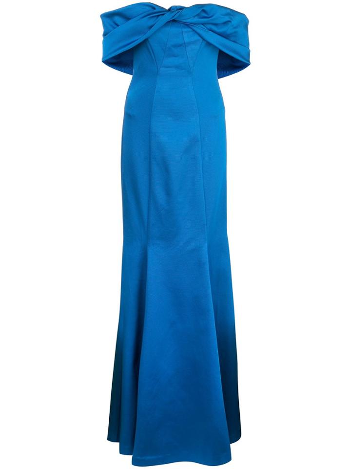Zac Zac Posen Off-the-shoulder Mermaid Gown - Blue