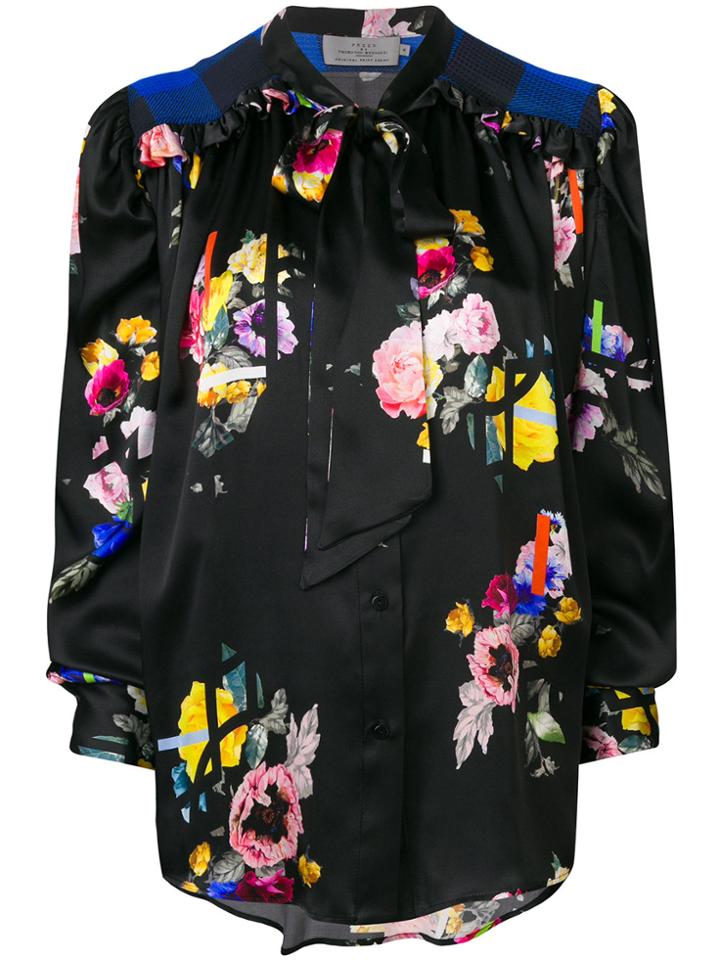 Preen By Thornton Bregazzi Even Bow Tie Floral Blouse - Black