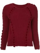 Onefifteen Lace Detail Jumper - Red