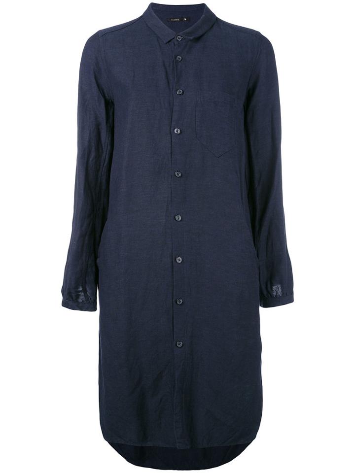 Klasica - Classic Shirt Dress - Women - Linen/flax/viscose - 1, Blue, Linen/flax/viscose
