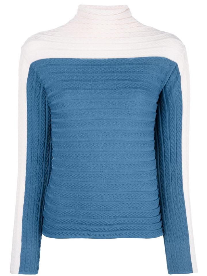 Molli Bicolour Turtleneck Jumper - Blue