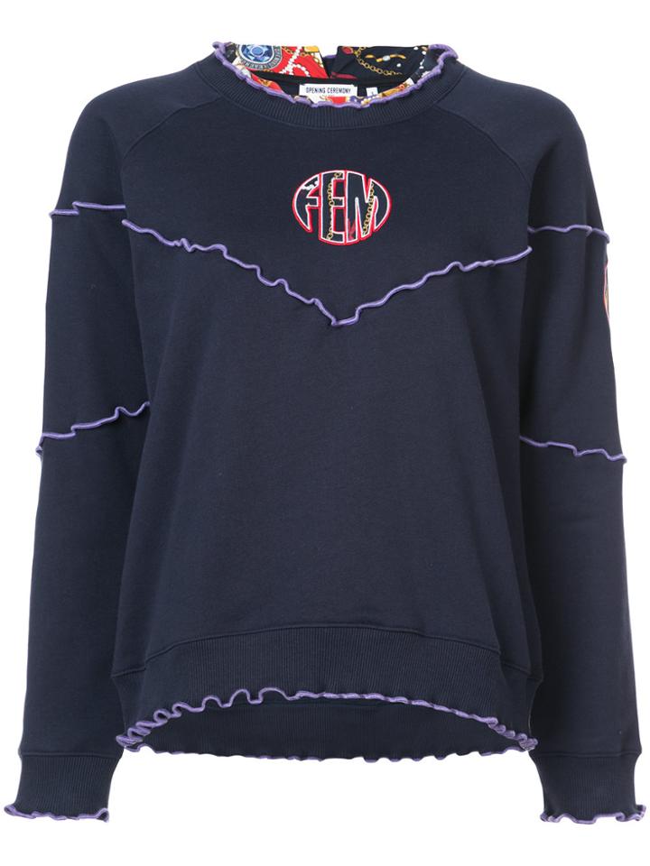 Opening Ceremony Frill Trim Stitch Sweatshirt - Blue