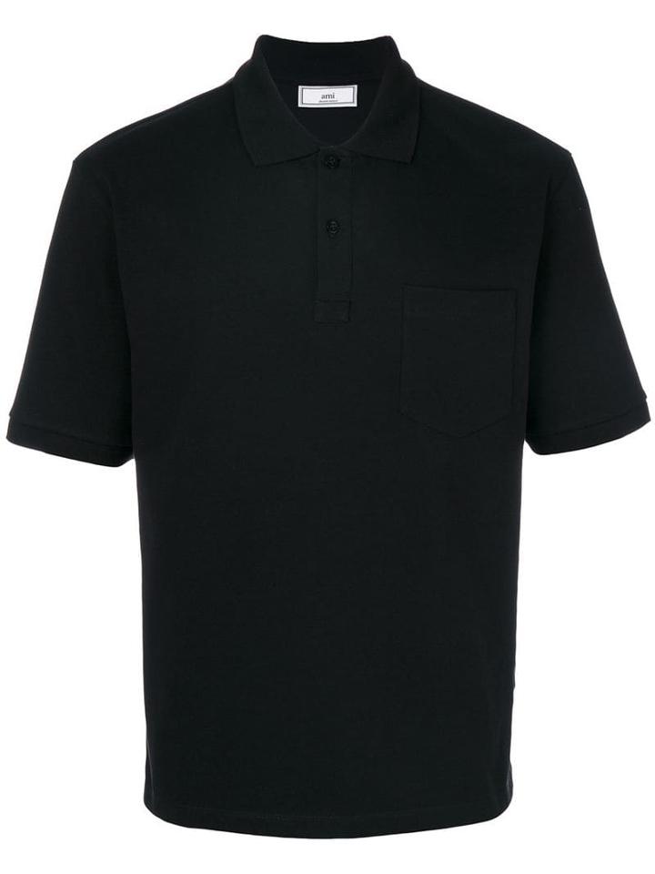 Ami Paris Oversized Polo Shirt - Black