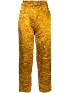 Sies Marjan Metallic Wrinkle Effect Trousers - Gold