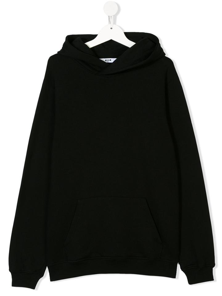 Msgm Kids Foiled Logo Hoodie - Black