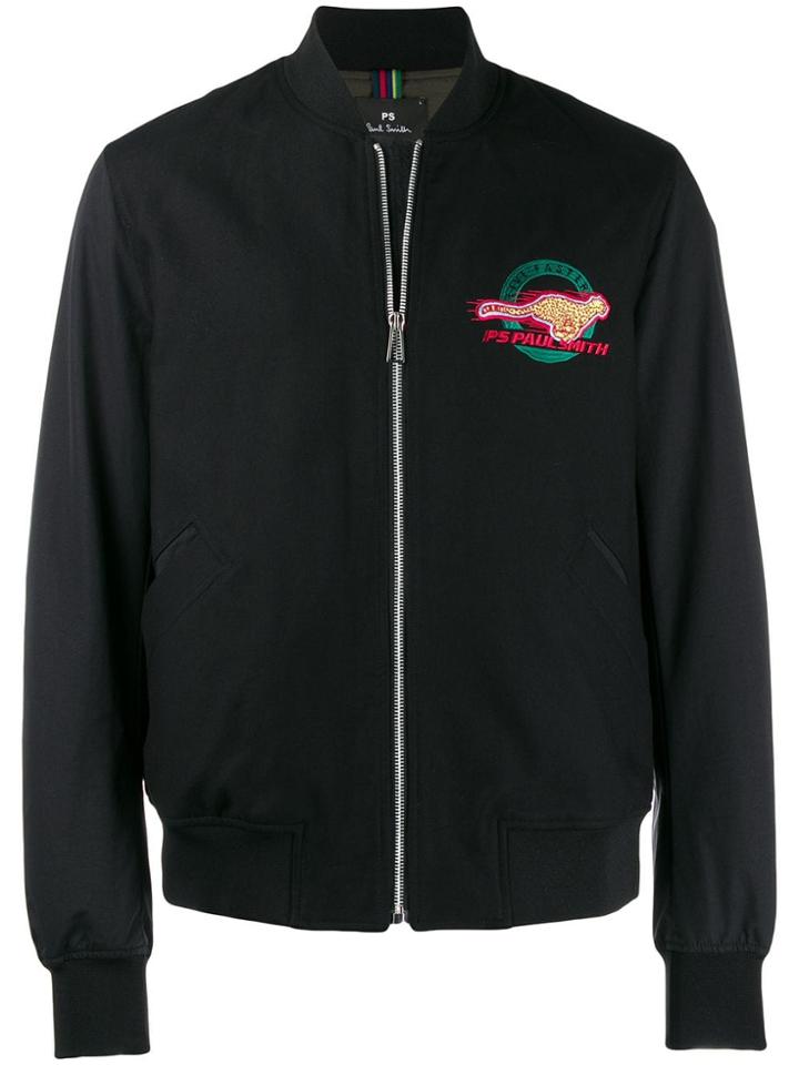 Ps Paul Smith Logo Bomber Jacket - Black