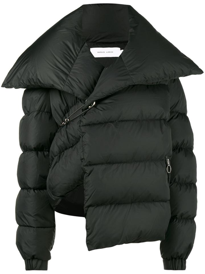 Marques'almeida Asymmetric Puffer Coat - Black