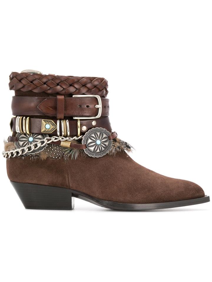Philosophy Di Lorenzo Serafini Kids Multi Strap Ankle Boots - Brown