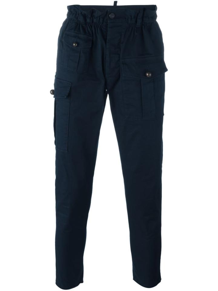 Dsquared2 Cargo Trousers, Men's, Size: 48, Blue, Cotton/spandex/elastane/polyurethane