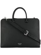 Prada Top Handle Messenger Bag - Black