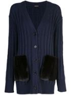 Adam Lippes Ribbed Knit Cardigan - Blue