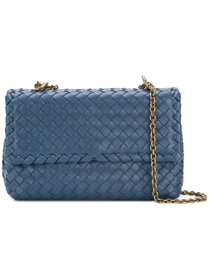Bottega Veneta Olympia Intrecciato Crossbody Bag - Blue