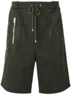 Les Hommes Urban - Drawstring Track Shorts - Men - Cotton/polyester/spandex/elastane - 52, Green, Cotton/polyester/spandex/elastane
