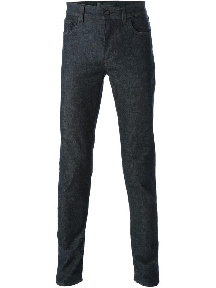 Dolce & Gabbana Classic Slim Jeans, Men's, Size: 54, Blue, Cotton/spandex/elastane