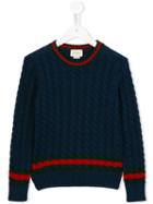 Gucci Kids Round Neck Jumper, Boy's, Size: 10 Yrs, Blue