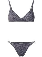 Sian Swimwear Leopard Print Swim Set - Grey