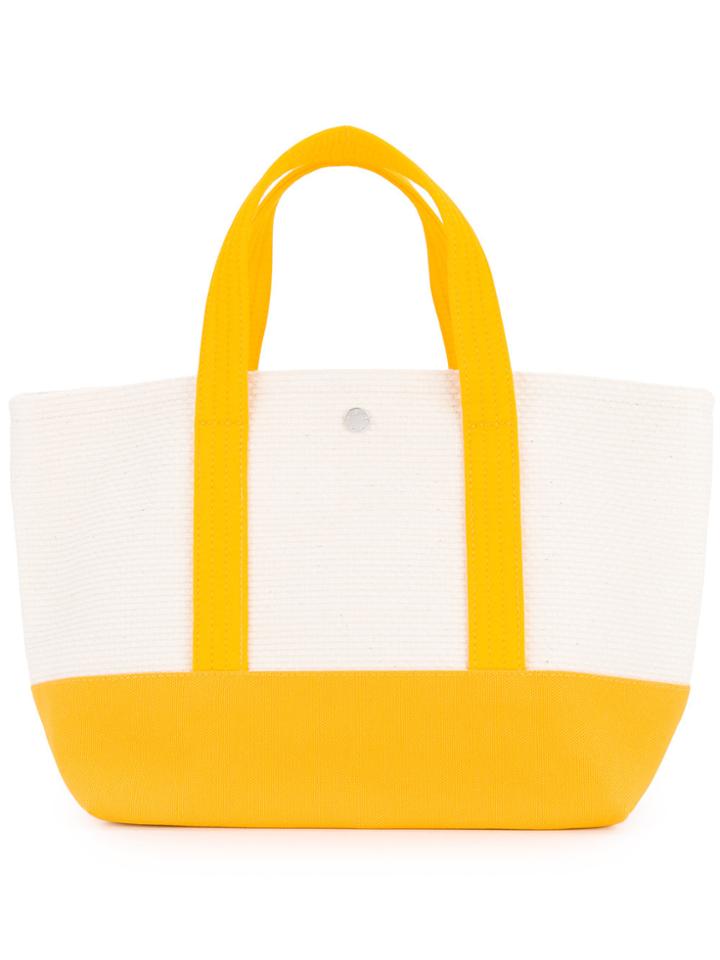 Cabas Colour Block Small Tote Bag - White