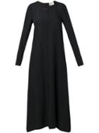 Forte Forte Crewneck Flared Long Dress, Women's, Size: 1, Black, Viscose