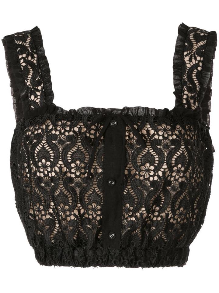 We Are Kindred Romily Lace Cropped Top - Black
