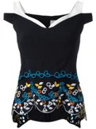 Peter Pilotto 'cady Embroidered Tier' Top - Black