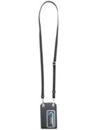Prada Logo Print Id Lanyard - Black