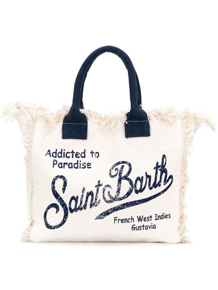 Mc2 Saint Barth Fantasia Fringe Trim Tote - Neutrals