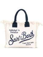 Mc2 Saint Barth Fantasia Fringe Trim Tote - Neutrals