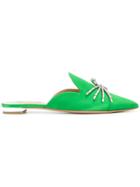 Aquazzura Crystal Spider Flats - Green