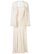 William Vintage Lingerie Inspired Gown And Matching Jacket - Neutrals