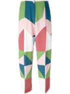 Pardens Geo Print Cropped Trousers, Women's, Size: 40, Polyester/viscose/pbt Elite