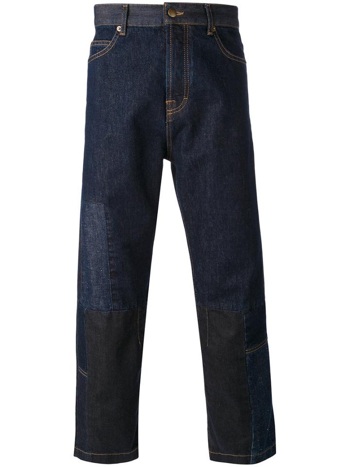 Alexander Mcqueen - Patchwork Cropped Jeans - Men - Cotton - 31, Blue, Cotton