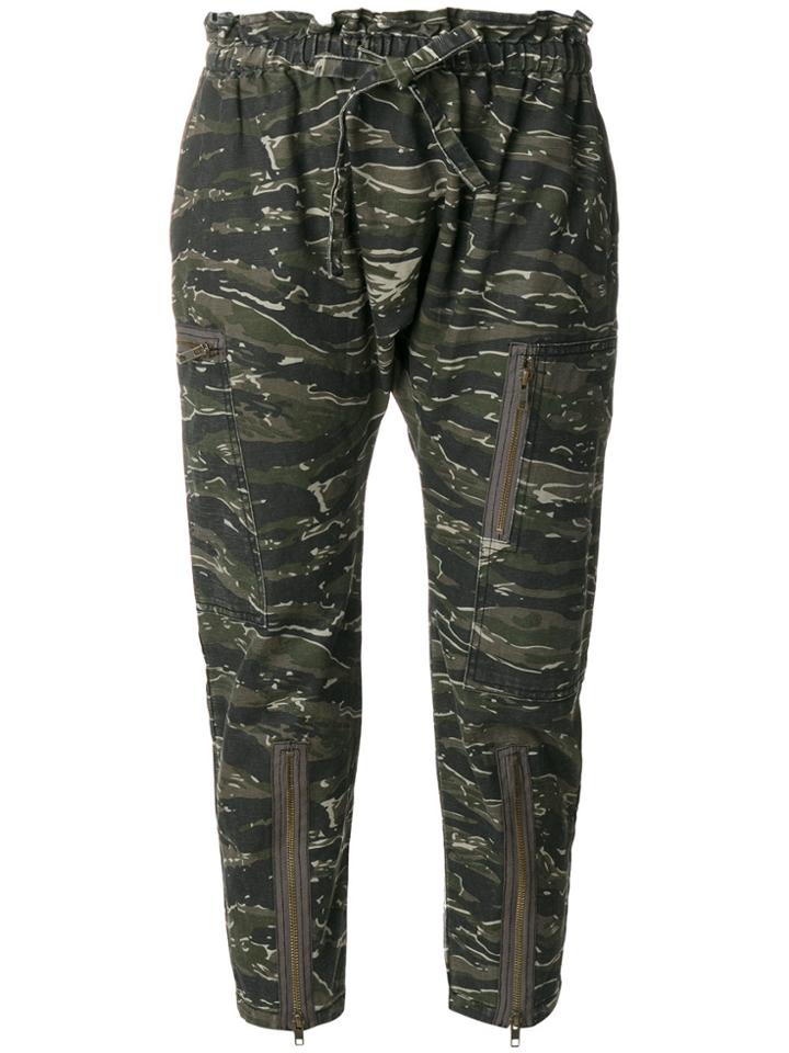 Current/elliott Aviation Cropped Trousers - Green