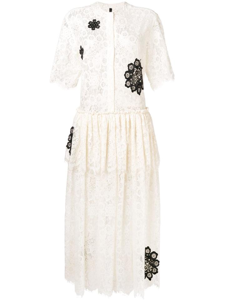 Sara Lanzi Floral Lace Dress - Nude & Neutrals