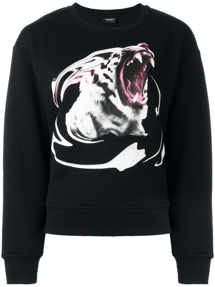 Marcelo Burlon County Of Milan Tiger Print Sweatshirt, Women's, Size: Xs, Black, Cotton