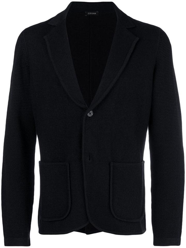 Z Zegna Slim-fit Knit Blazer - Blue
