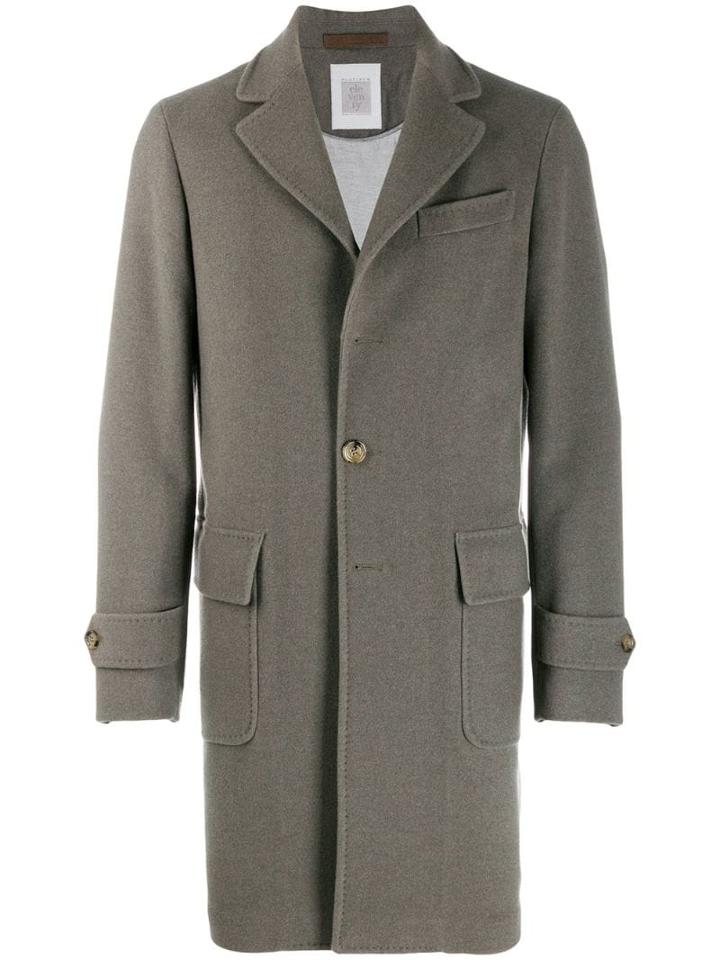 Eleventy Single-breasted Cashmere Coat - Grey