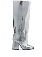 Marni Knee-high Metallic Boots - Silver