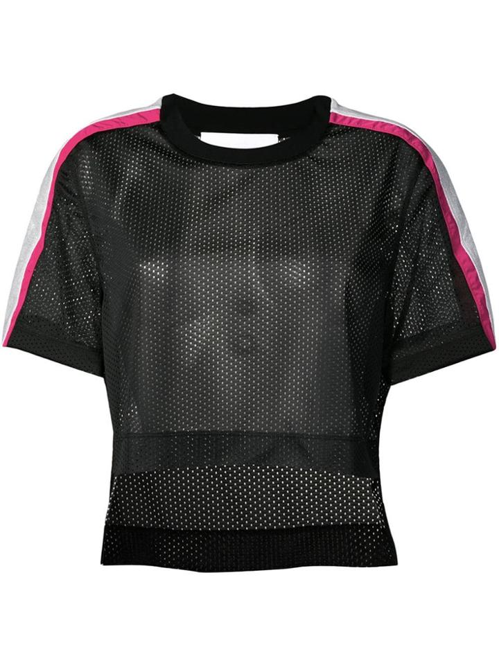 No Ka' Oi Side Stripes Mesh Sports Top - Black