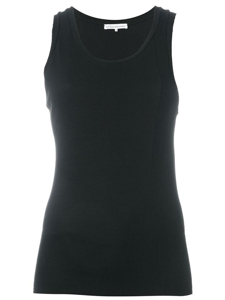 Stefano Mortari Plain Tank Top, Women's, Size: 40, Black, Viscose/spandex/elastane