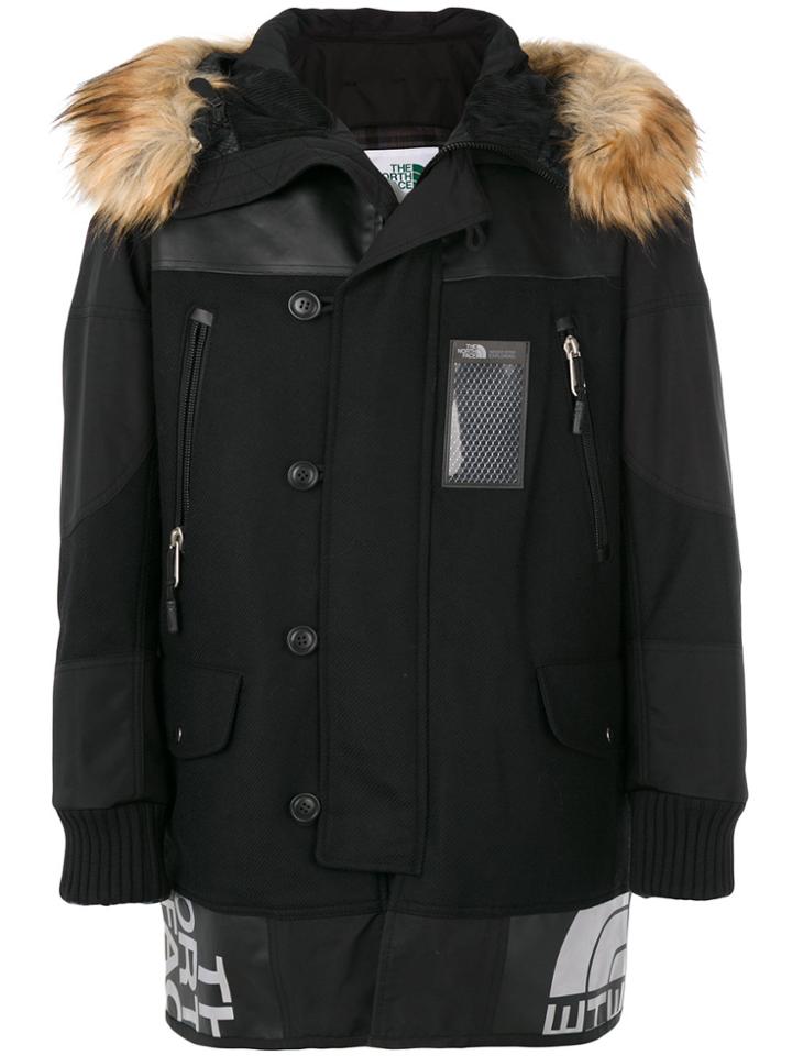 Junya Watanabe Comme Des Garçons Man Fur Trim Hooded Jacket - Black