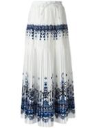 Sacai Tribal Lace Maxi Skirt, Women's, Size: 2, White, Cupro/polyester/rayon