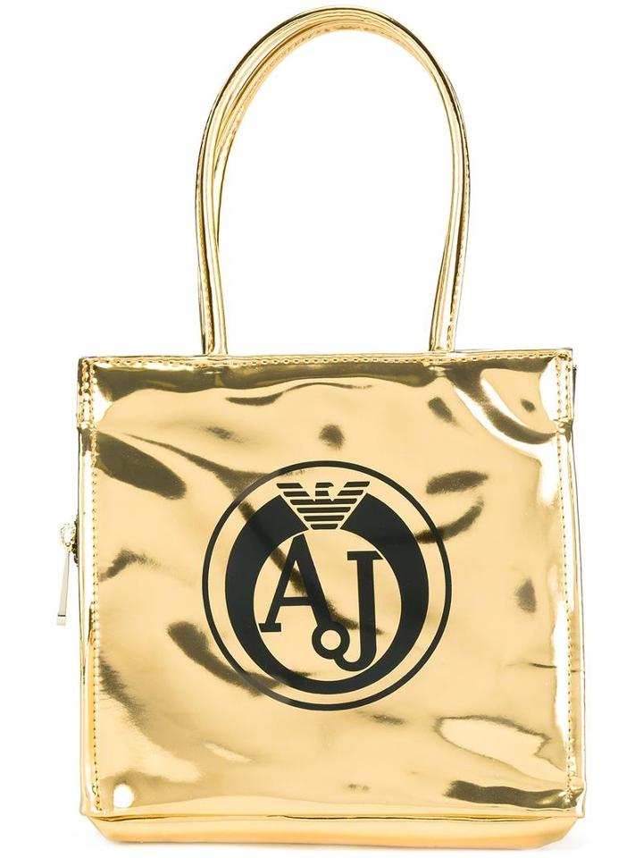 Armani Jeans Metallic (grey) Small Tote, Women's, Polyester/polyurethane