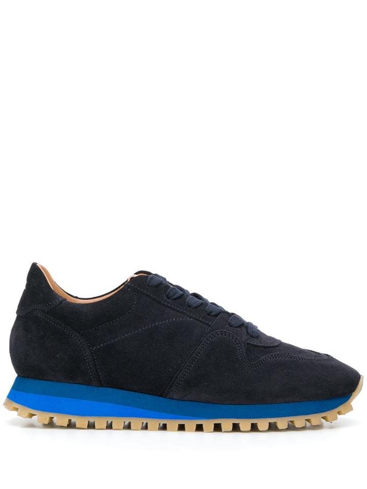 Closed Lace-up Low-top Sneakers - Blue