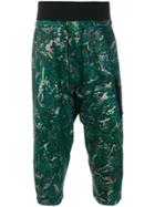 Y-3 Abstract Print Cropped Trousers - Green