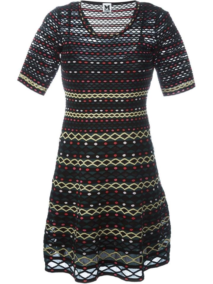 M Missoni Intarsia Knit Flared Dress