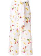 Vivetta Birds Printed Cropped Trousers - White