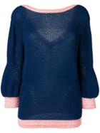 Chiara Bertani V-back Knitted Jumper - Blue